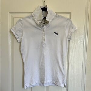 Abercrombie & Fitch  White Polo Shirt kids size:Large Women size :XS